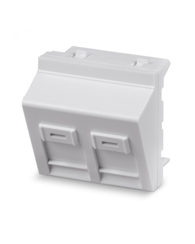 Вставка 45x45 (Mosaic) для 2 модулей формата Keystone Jack, угловая Cabeus (FP-A-45-2M) в Сочи Модули Keystone Pintop.ru