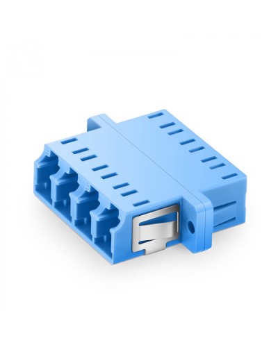 Оптический адаптер OS2, квадро LC, с фланцами, синий Eurolan (36A-S2-4L-02BU) в Сочи Проходные адаптеры и розетки оптические Pintop.ru