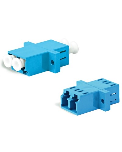 Адаптер оптический проходной LC/UPC-LC/UPC, SM, duplex, корпус пластиковый, синий, белые колпачки LC/UPC-LC/UPC Hyperline FA-P11Z-DLC/DLC-N/WH-BL в Сочи Проходные адаптеры и розетки оптические Pintop.ru