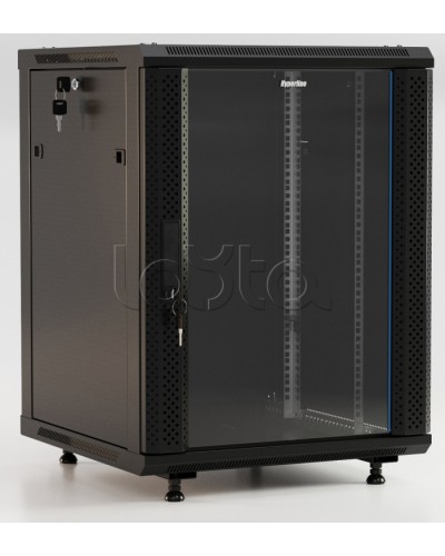 Шкаф настенный Hyperline TWB-FC-1566-GP-RAL9004 в Сочи Шкафы, щиты, боксы, компоненты СКС Pintop.ru
