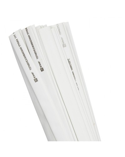 Термоусаживаемая трубка ТУТ нг 12/6 белая в отрезках по 1м EKF PROxima (tut-12-w-1m) в Сочи Аксессуары для кабель-канала Pintop.ru