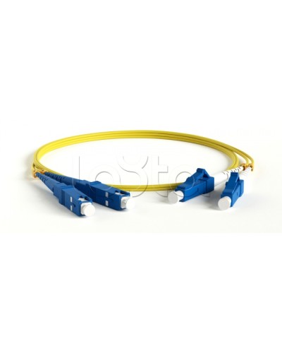 Патч-корд волоконно-оптический одномодовый SM 9/125 (OS2), LC/UPC-SC/UPC, duplex, LSZH, 3 м Hyperline FC-D2-9-LC/UR-SC/UR-H-3M-LSZH-YL в Сочи Патч-корды оптические Pintop.ru