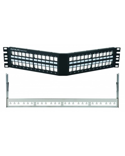 Коммутационная угловая панель 19” наборная, FTP, 2U, 48 портов, черный Eurolan (27A-00-48BL) в Сочи Патч-панели Pintop.ru