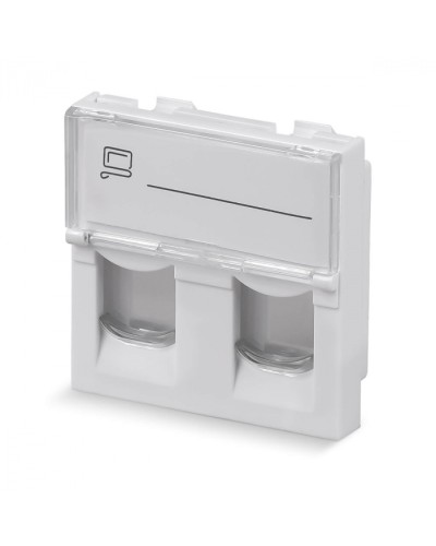 Вставка 45x45 (Mosaic) для 2 модулей формата Keystone Jack (арт.078610) Cabeus (FP-L-45-2M) в Сочи Модули Keystone Pintop.ru