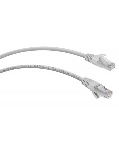 Патч-корд FTP, категория 5e, 1.5 м, экранированный, серый Cabeus PC-FTP-RJ45-Cat.5e-1.5m в Сочи Патчкорды (медные) Pintop.ru