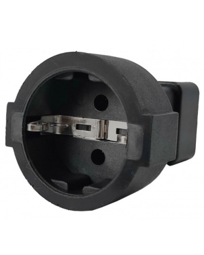 Адаптер переходной, розетка Schuko - вилка C20, 220В, 16А, черный LANMASTER (LAN-PPS/20-BK) в Сочи Проходные адаптеры и розетки оптические Pintop.ru