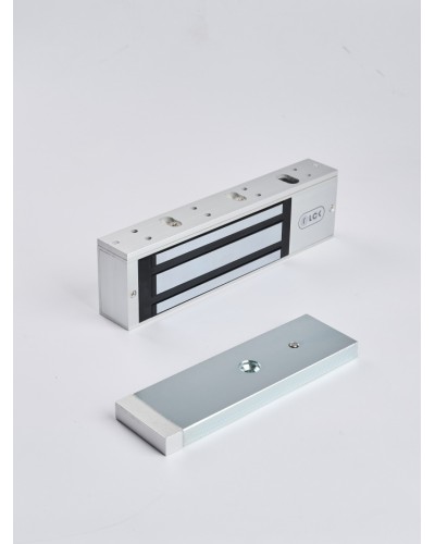 R-Lock RL-EM500-LSS - Электромагнитный замкок, 500кг, DC12/24B, цвет серебристый сатинированный алюминий RAL 7047, два датчика втроены в корпус замка: датчик Холла и магнито-контактный датчик в Сочи Электромагнитные замки Pintop.ru