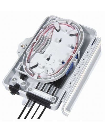 Бокс оптический настенный, 4 порта (SC, duplex LC), без пигтейлов и проходных адаптеров Hyperline FO-WBI-4A-GY в Сочи Кросс оптический Pintop.ru