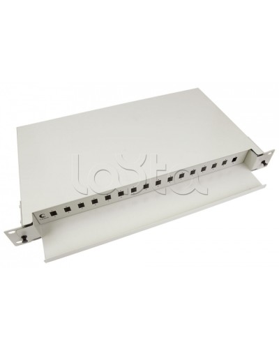 Бокс оптический 19, 1U на 16 SC/2xLC портов Cabeus ODF-19-16-SC в Сочи Кросс оптический Pintop.ru