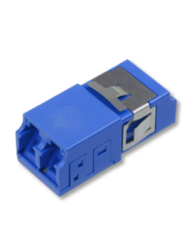 Оптический адаптер OS2, дуплекс LC, без фланцев, со шторками, синий Eurolan (36A-S2-2L-11BU) в Сочи Проходные адаптеры и розетки оптические Pintop.ru