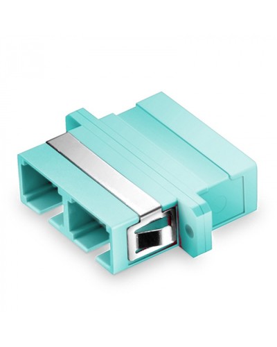 Оптический адаптер, OM3, дуплекс SC, с фланцами, бирюзовый Eurolan (36A-30-2S-02AQ) в Сочи Проходные адаптеры и розетки оптические Pintop.ru