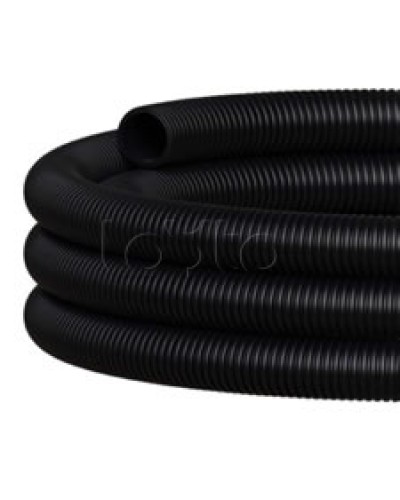 NR110 Двустен. труба ПНД гибкая откр. прокладки, SN12, с зондом, D110мм (50м) чёрн. Экопласт (801110HFR-UF-BL) в Сочи Труба гофрированная Pintop.ru