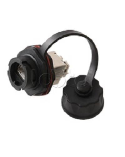 Индустриальный модуль-вставка NIKOMAX, Кат.6a (Класс Ea), 500МГц, RJ45/8P8C, 110/KRONE, T568A/B, экранированный, IP67, с защитной крышкой, черный NIKOMAX (NMC-KJSA2-IS-BK) в Сочи Модули Keystone Pintop.ru