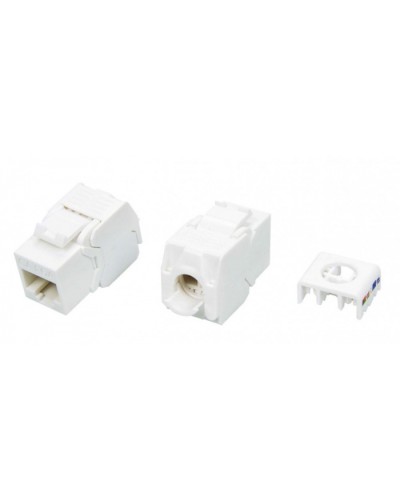 Вставка Keystone Jack RJ-45(8P8C) Hyperline KJ8-8P8C-C6A-180-TLS-WH в Сочи Модули Keystone Pintop.ru
