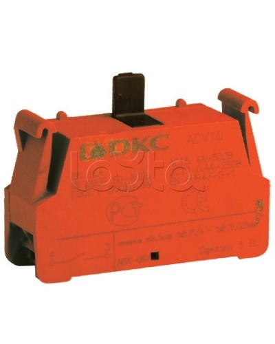 Блок контактный с клеммным безвинтовым зажимом, нормально-открытый DKC ACV10 в Сочи Клеммные колодки Pintop.ru