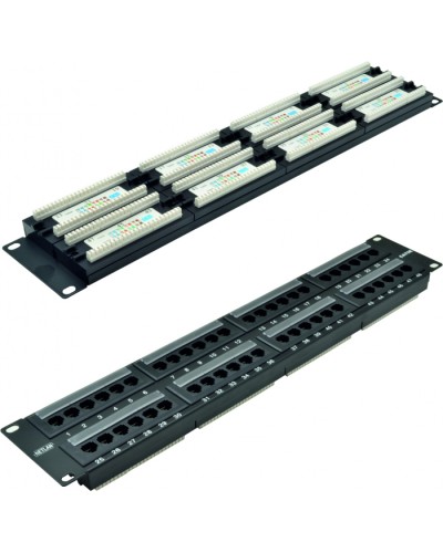 Панель коммутационная 19, 2U, 48 портов,Кат.5e NETLAN EC-URP-48-UD2 в Сочи Патч панель Pintop.ru