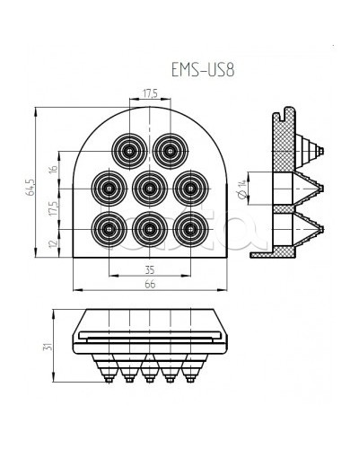 Ввод кабельный Elbox EMS-US8 в Сочи Аксессуары для стоек и шкафов Pintop.ru