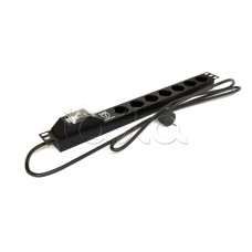 Блок розеток горизонтальный черн Hyperline (SHE19-7SH-BF-2.5EU)