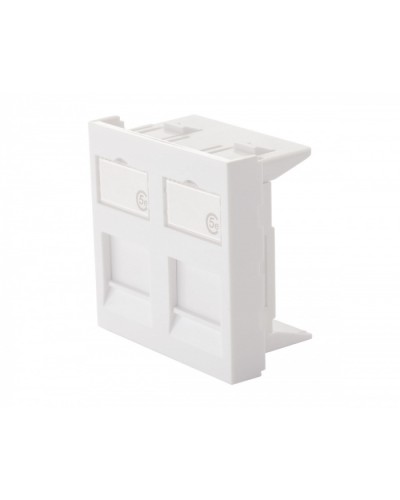 Адаптер 45 × 45 мм для 2 модулей Keystone, белый Eurolan (16H-45-03WT) в Сочи Модули Keystone Pintop.ru
