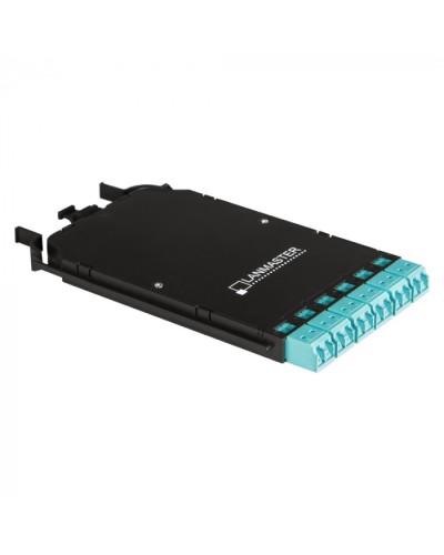 Компактная MPO кассета OS2, 12xLC, тип B, низкие потери, черная LANMASTER (LAN-MCCB-1M-12LC/OS2) в Сочи Патч-корды оптические Pintop.ru