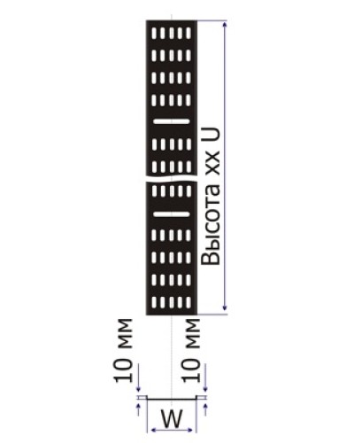 Лоток кабельный вертикальный для шкафов 21U шириной 100 мм TWT TWT-CB-CTR-21U-1 в Сочи Кабельные лотки Pintop.ru