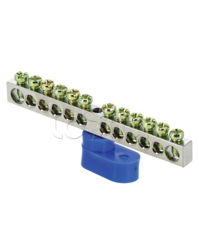 Шина 0 N (6x9мм) 12 отв. цинк синий угловой изолятор EKF PROxima (sn1-63-12-1) в Сочи Клеммные колодки Pintop.ru
