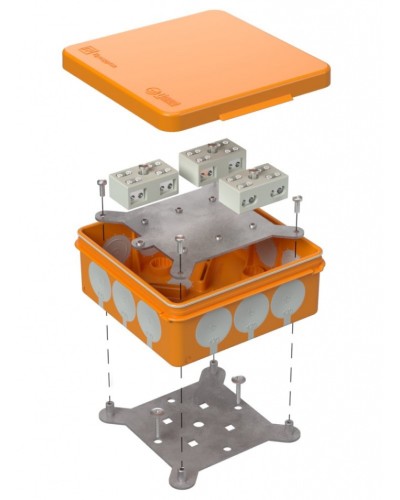 Коробка огнест. разветвительная 100х100х40 (16 шт/кор) Промрукав (60-0303-FR6.0-4-6-Р) в Сочи Распределительные коробки Pintop.ru
