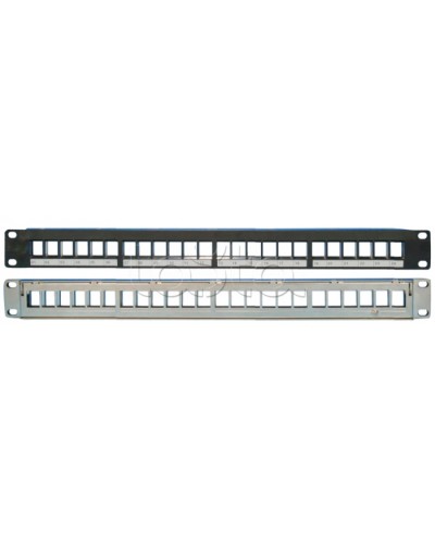 Наборная коммутационная панель 19”, 1U, 24 порта UTP/FTP Eurolan (27F-00-24BL) в Сочи Коннекторы Pintop.ru