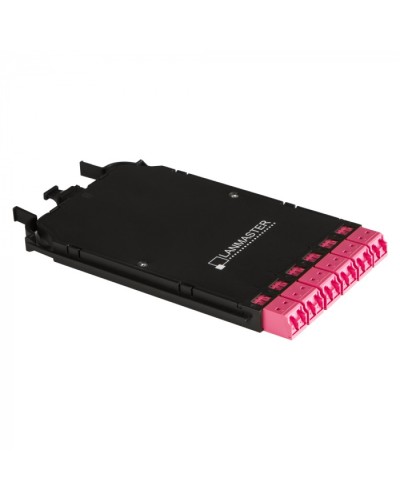 Компактная MPO кассета OM4, 12xLC, тип B, низкие потери, черная LANMASTER (LAN-MCCB-1M-12LC/OM4) в Сочи Патч-корды оптические Pintop.ru