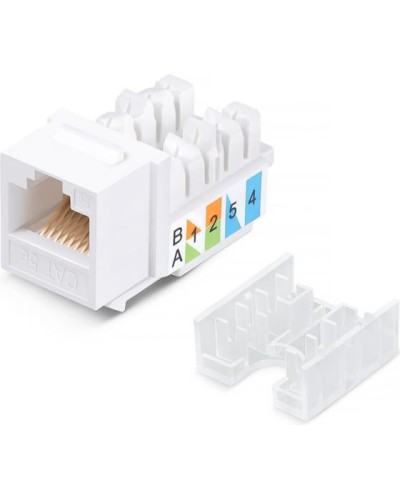 Модуль Keystone Jack RJ-45(8P8C), UTP неэкранированный, CAT 5e, тип 90 градусов, белый REXANT PRO 02-0064 в Сочи Модули Keystone Pintop.ru