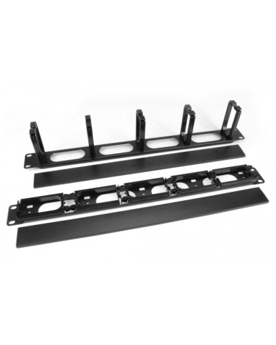 Кабельный организатор с пластиковыми кольцами с крышкой, 19, 1U Hyperline CM-1U-5R-PL-COV в Сочи Аксессуары для стоек и шкафов Pintop.ru