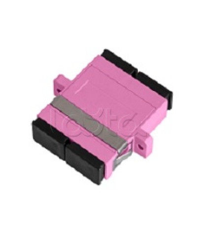 Адаптер NIKOMAX волоконно-оптический, соединительный, многомодовый, стандарта OM4, SC/UPC-SC/UPC, двойной, пластиковый, без шторки, с фланцами, маджента, уп-ка 2шт. NIKOMAX (NMF-OA2M4-FN-SCU-SCU-MG-2) в Сочи Проходные адаптеры и розетки оптические 