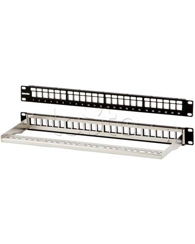 Модульная патч-панель 19, 24 порта, Flat Type, 1U, для экранированных модулей Hyperline PPBL3-19-24-SH-RM в Сочи Патч панель Pintop.ru