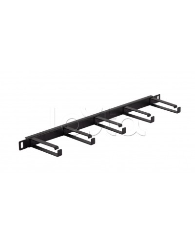 Органайзер горизонтальный 19 0.5U, 5 колец (Черный) Cabeus (JB08-0,5U-BK) в Сочи Кабельные органайзеры Pintop.ru