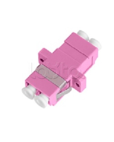 Адаптер NIKOMAX волоконно-оптический, соединительный, многомодовый, стандарта OM4, LC/UPC-LC/UPC, двойной, пластиковый, без шторки, с фланцами, маджента, уп-ка 2шт. NIKOMAX (NMF-OA2M4-FN-LCU-LCU-MG-2) в Сочи Проходные адаптеры и розетки оптические 