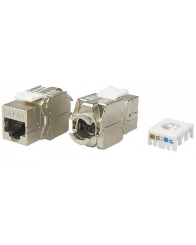 Вставка Keystone Jack RJ-45(8P8C) Hyperline KJ8-8P8C-C6A-180-TLS-SH-F-WH в Сочи Модули Keystone Pintop.ru