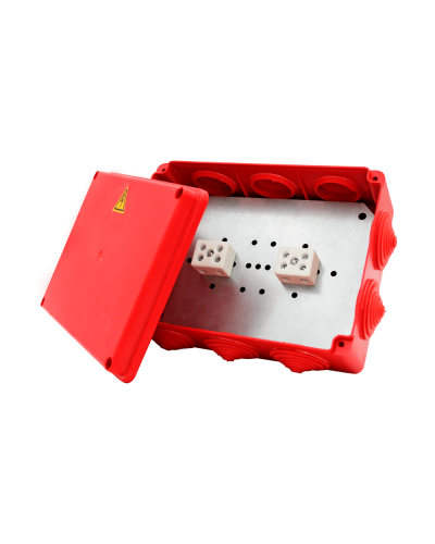 Коробка распределительная огнестойкая КРОПС-П4, IP54, габаритные размеры 150х110х70 мм, для кабелей сечением до 4 мм2, 12 клемм КМ-Профиль (FRJB-KM-P4-4-12-КРОПС-IP54) в Сочи Распределительные коробки Pintop.ru