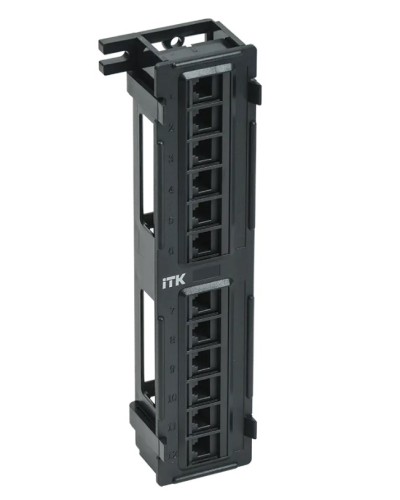 ITK Настенная патч-панель кат.5Е UTP, 12 портов (IDC Dual) (PP12-C5EU-D05) в Сочи Патч панель Pintop.ru