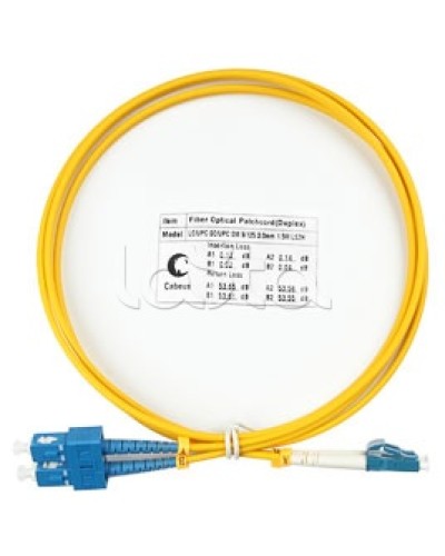 Патч-корд волоконно-оптический SM 9/125 duplex LC/SC LSZH (1,5 м) Cabeus FOP(d)-9-LC-SC-1,5M в Сочи Патч-корды оптические Pintop.ru