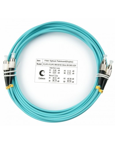 Шнур оптический duplex FC-FC 50/125 mm OM3 7м LSZH Cabeus FOP-50-FC-FC-7m в Сочи Патч-корды и пигтейлы Pintop.ru