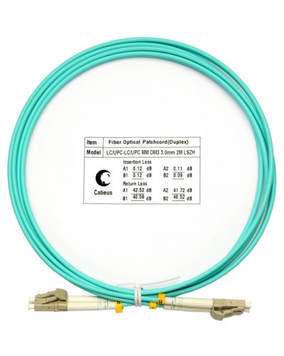 Шнур оптический duplex LC-LC 50/125 mm OM3 2м LSZH Cabeus FOP-50-LC-LC-2m в Сочи Патч-корды и пигтейлы Pintop.ru