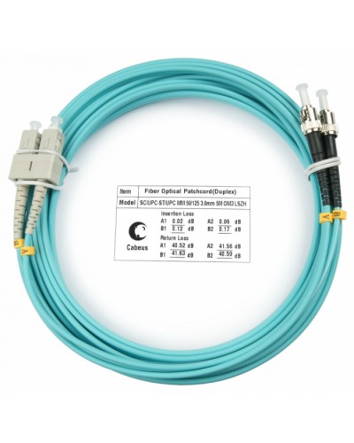 Шнур оптический duplex SC-ST 50/125 mm OM3 7м LSZH Cabeus FOP-50-SC-ST-7m в Сочи Патч-корды и пигтейлы Pintop.ru