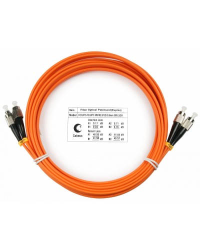 Шнур оптический duplex FC-FC 62,5/125 mm 15м LSZH Cabeus FOP-62-FC-FC-15m в Сочи Патч-корды оптические Pintop.ru