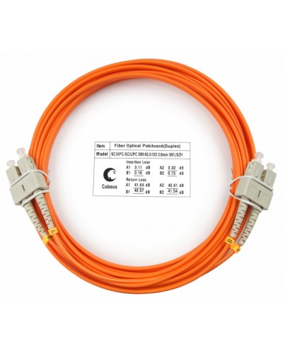 Шнур оптический duplex SC-SC 62,5/125 mm 5м LSZH Cabeus FOP-62-SC-SC-5m в Сочи Патч-корды оптические Pintop.ru