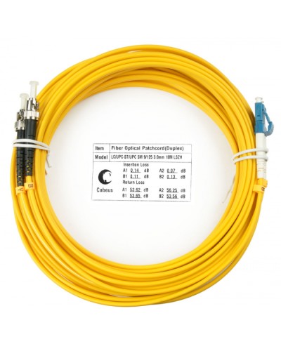 Шнур оптический duplex LC-ST 9/125 sm 15м LSZH Cabeus FOP(d)-9-LC-ST-15m в Сочи Патч-корды оптические Pintop.ru