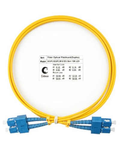 Патч-корд волоконно-оптический SM 9/125 duplex SC/SC LSZH (1,5 м) Cabeus FOP(d)-9-SC-SC-1,5M в Сочи Патч-корды оптические Pintop.ru