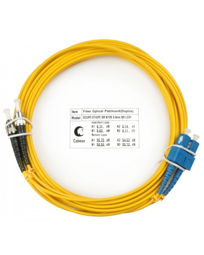 Шнур оптический duplex SC-ST 9/125 sm 15м LSZH Cabeus FOP(d)-9-SC-ST-15m в Сочи Патч-корды оптические Pintop.ru