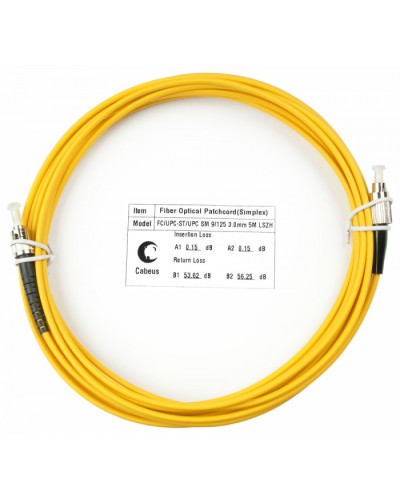 Шнур оптический simplex FC-ST 9/125 sm 15м LSZH Cabeus FOP(s)-9-FC-ST-15m в Сочи Патч-корды оптические Pintop.ru
