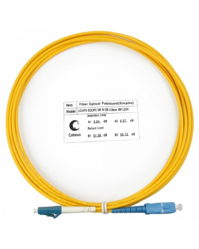 Шнур оптический simplex LC-SC 9/125 SM 3 м LSZH Cabeus FOP(s)-9-LC-SC-3M в Сочи Патч-корды оптические Pintop.ru