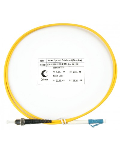 Шнур оптический simplex LC-ST 9/125 sm 1м LSZH Cabeus FOP(s)-9-LC-ST-1m в Сочи Патч-корды оптические Pintop.ru